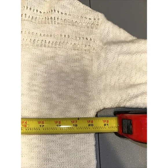 Lucky Brand Sweater Womens Small Cream Knit Hoodie Pullover Casual Pocket - Picture 10 of 11